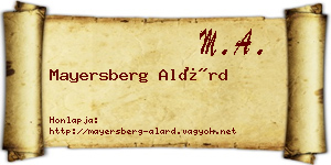 Mayersberg Alárd névjegykártya